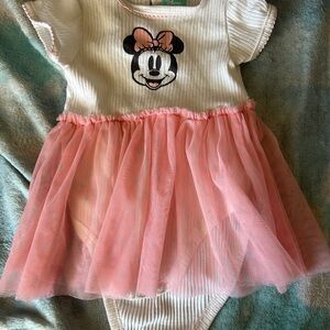 Disney White and Pink Minnie Mouse Dress